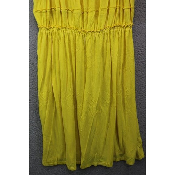 Spense Yellow Braided Straps Babydoll Sundress-Size Large-Viscose - Picture 8 of 10
